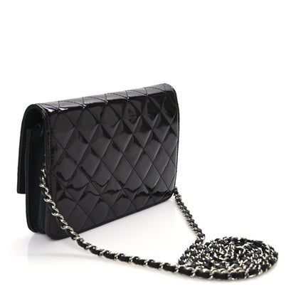 Chanel Patent Quilted Brilliant Wallet On Chain WOC Black 3 of 11
