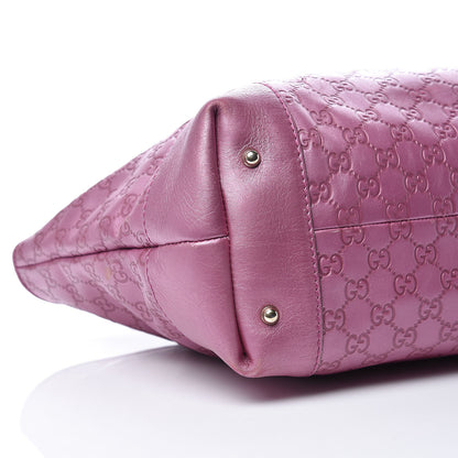 Gucci Metallic Soft Guccissima Large Heart Bit Charm Top Handle Tote Fresia Rose 5 of 19