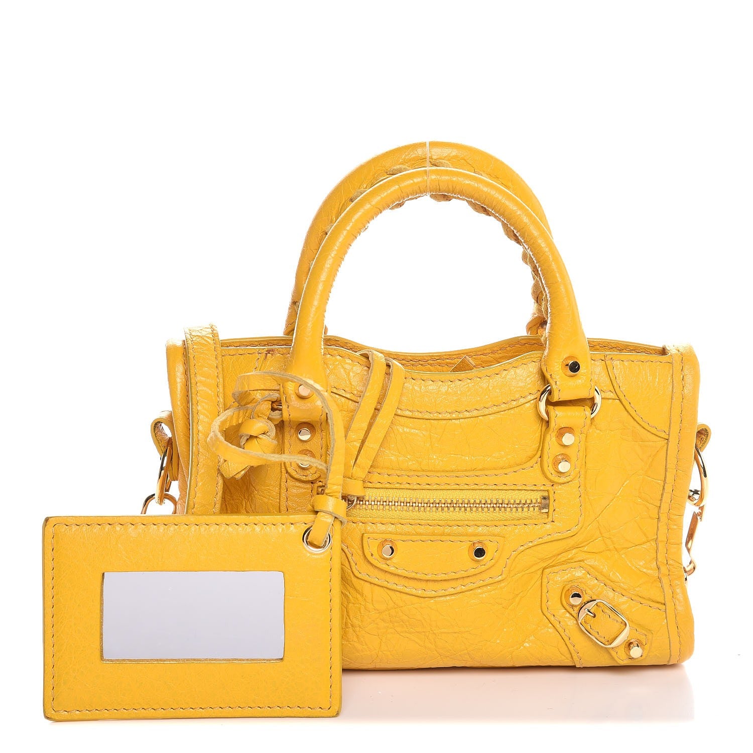 Balenciaga Agneau Classic Gold Hardware Nano City Jaune Epi 1 of 16