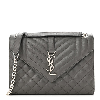 Saint Laurent Grain De Poudre Textured Mixed Matelasse Medium Triquilt Monogram Satchel Earth 1 of 11