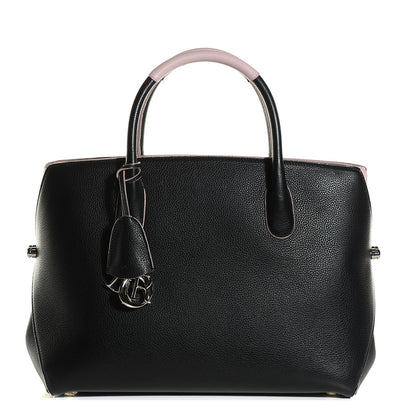 Christian Dior Grained Calfskin Bi Color Dior Bar Tote Black Rose Dragee 1 of 8