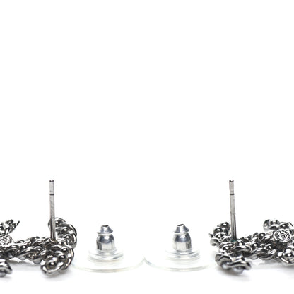 Chanel Pearl Crystal CC Earrings Ruthenium 3 of 4