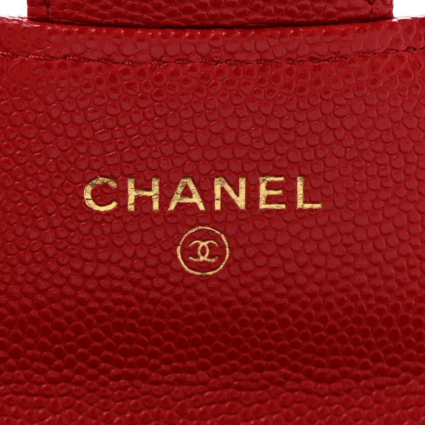 Caviar Quilted Flap Card Holder Wallet Red