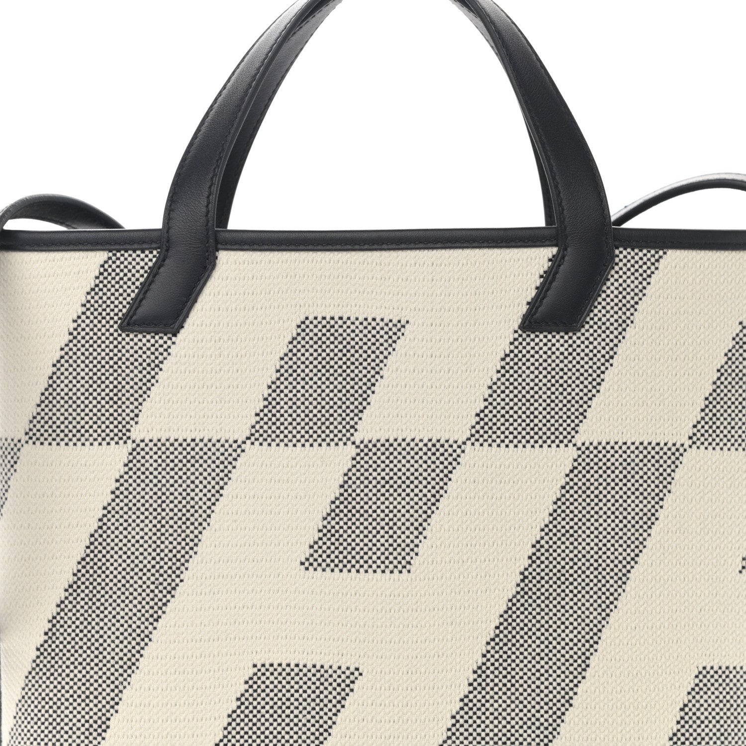 Hermes Swift H Canvas Cabas H En Biais 27 Black Ecru 8 of 11