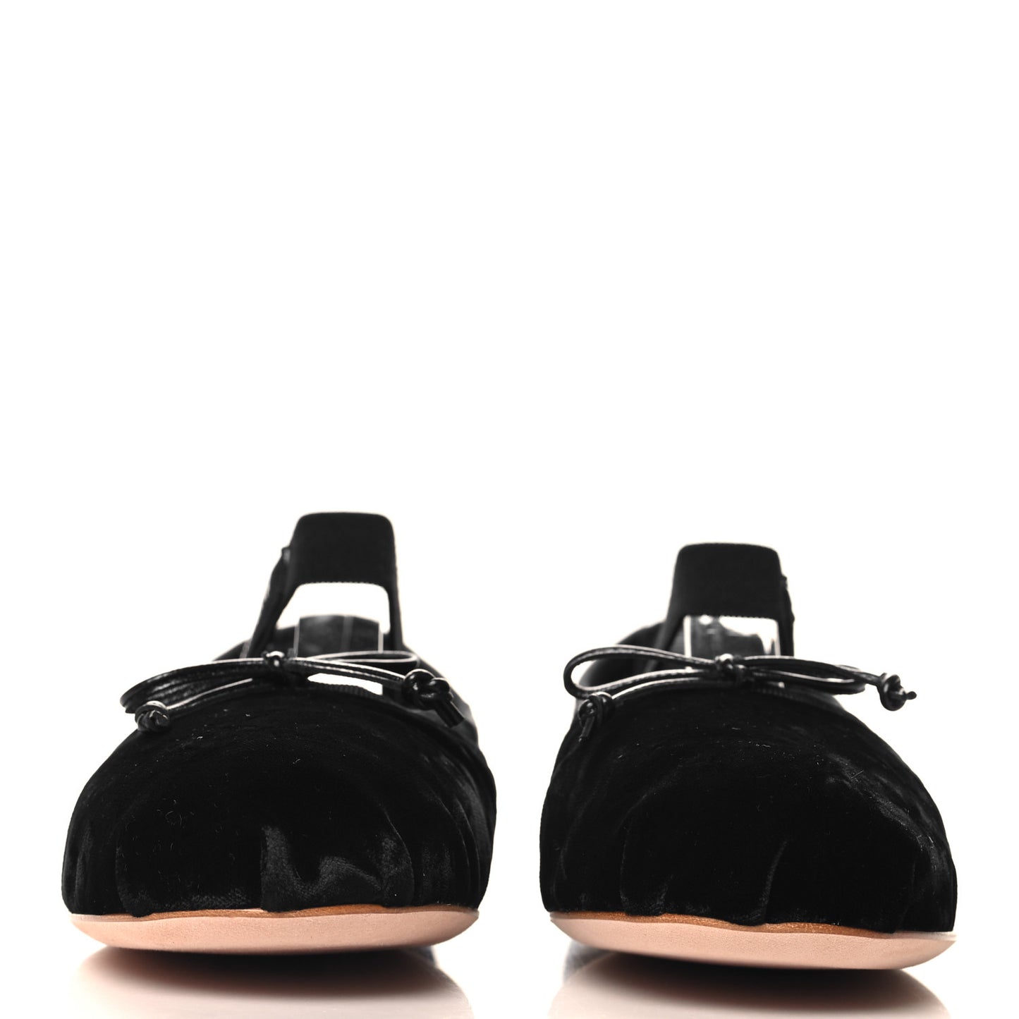 Velluto Froisse Ballerina Flats 38 Black