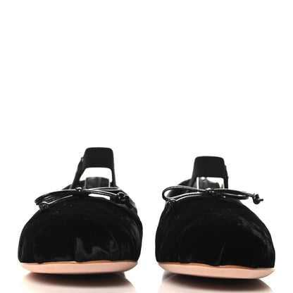 Miu Miu Velluto Froisse Ballerina Flats 38 Black 3 of 9