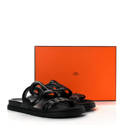 Hermes Nappa Extra Sandals 39 Black 16 of 16
