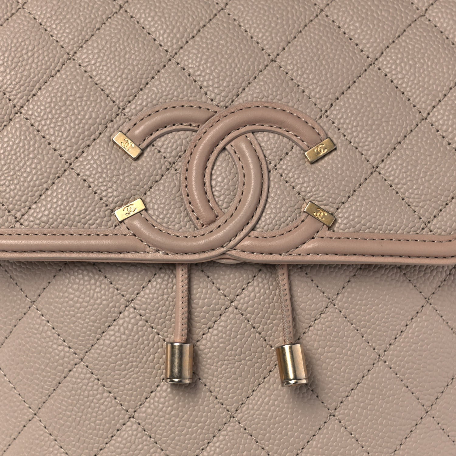 Chanel Caviar Quilted Filigree Backpack Beige 7 of 13