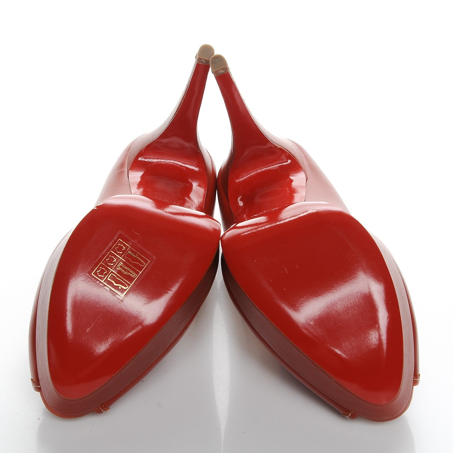 Christian Louboutin Nappa Alta Campus 150 Peep Toe Platform Pumps 39 Red 5 of 7