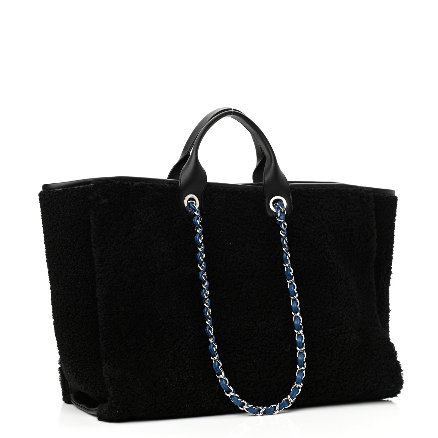 Shearling Large Deauville Tote Black