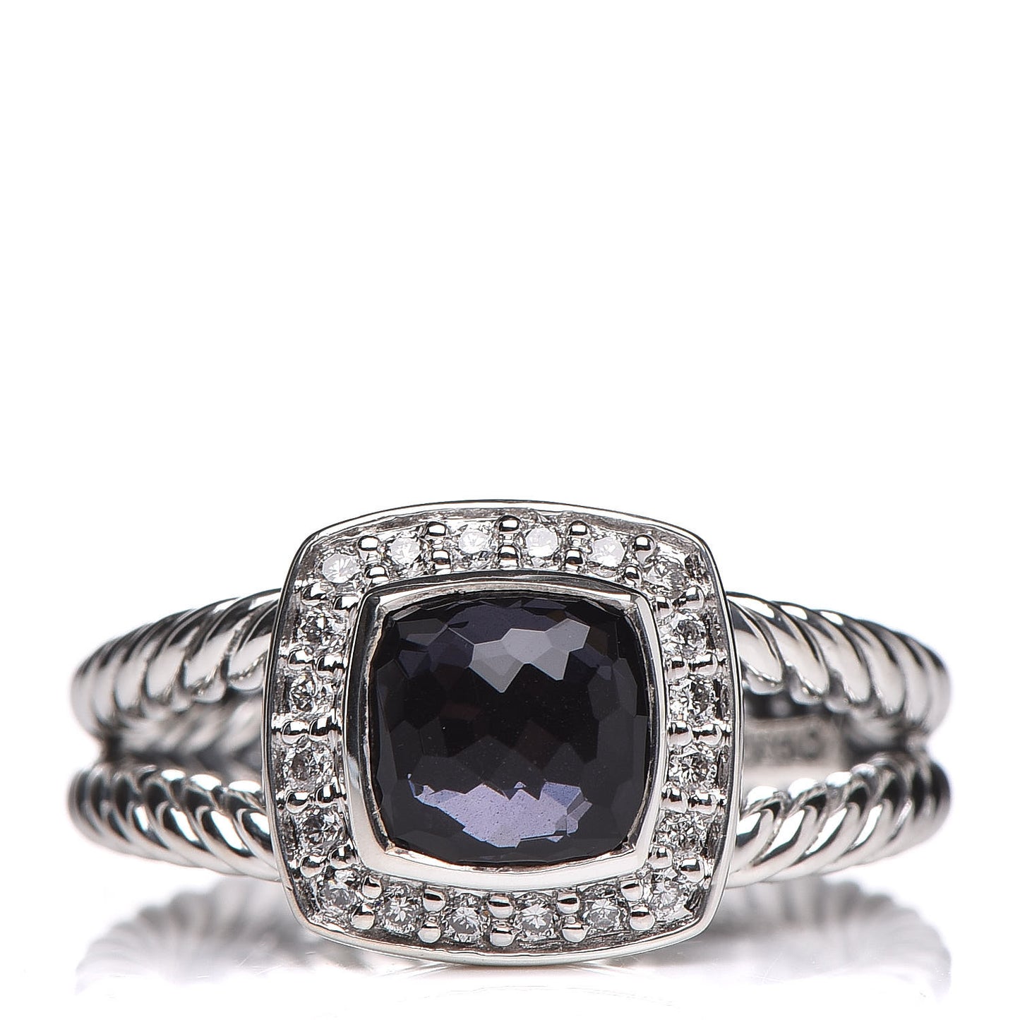 Sterling Silver Diamond Black Orchid 7mm Petite Albion Ring 54 7