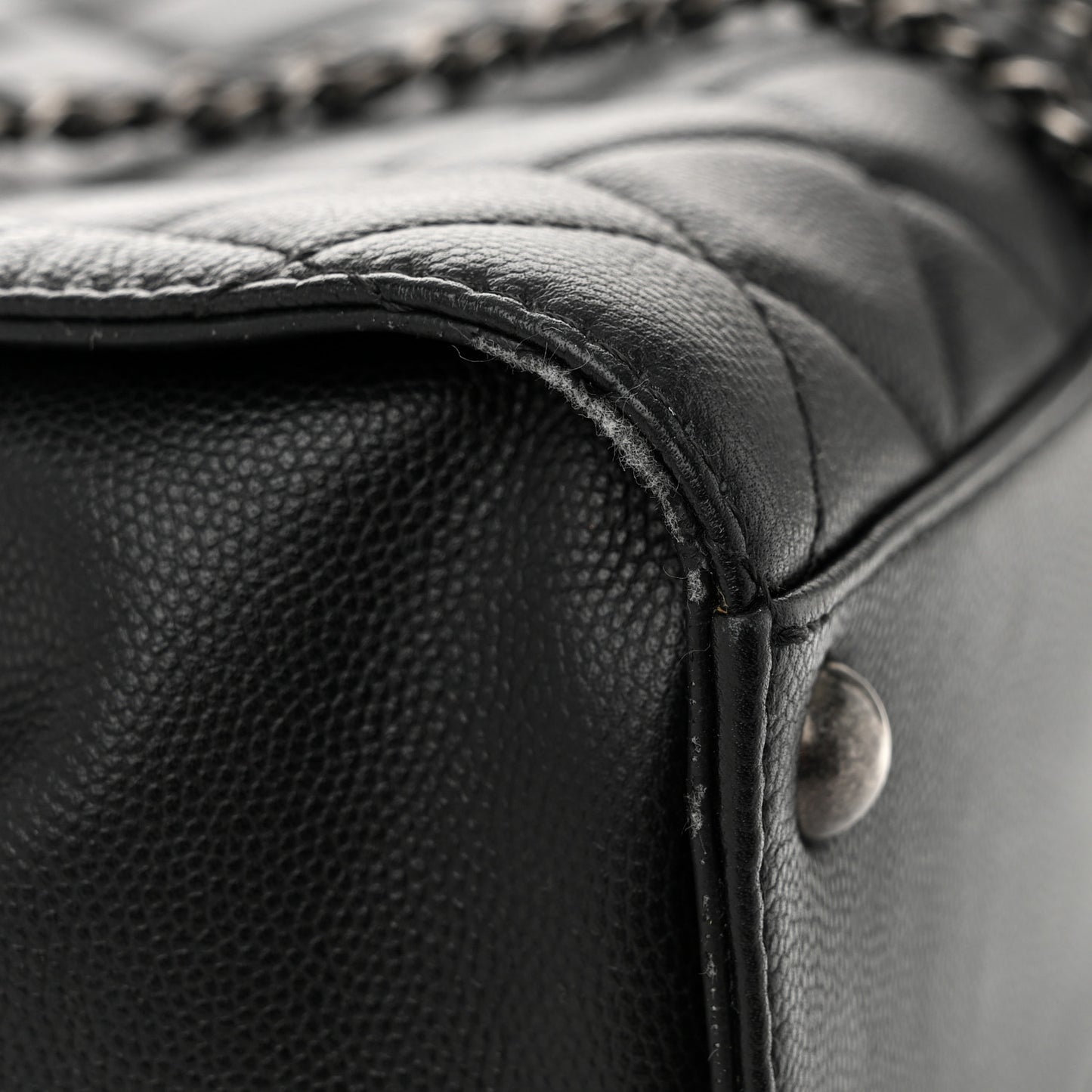 Caviar Quilted Small CC Bucket Bag Black