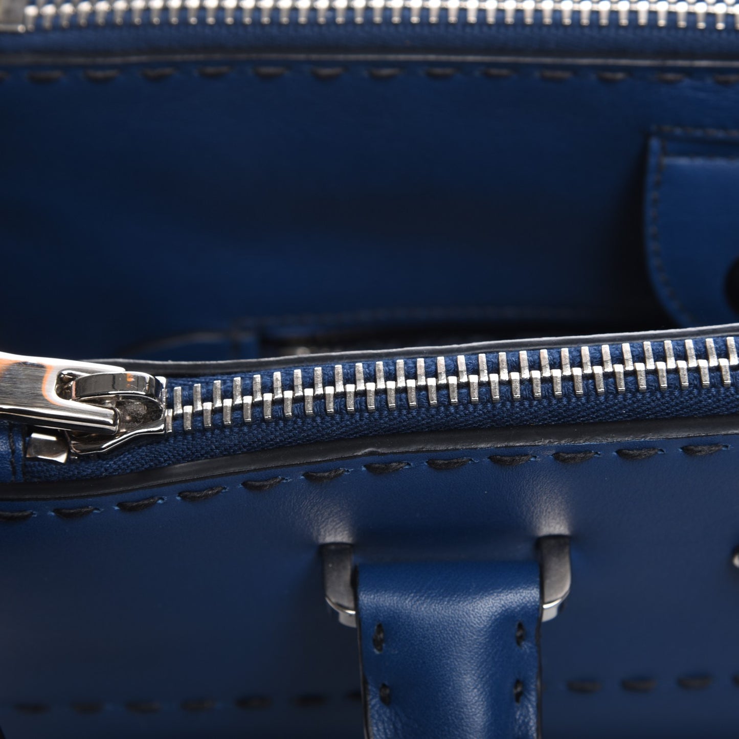 City Calf Small Hand Stitched Galleria Double Zip Tote Bleuette