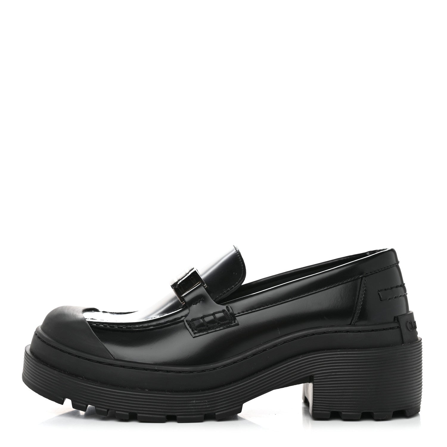Christian Dior Brushed Calfskin Dior Code Lug Sole Platform 35mm Loafers 36 Black 1 of 10
