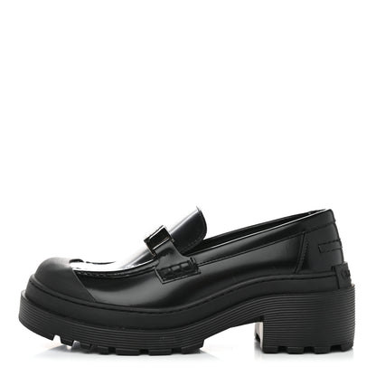 Christian Dior Brushed Calfskin Dior Code Lug Sole Platform 35mm Loafers 36 Black 1 of 10