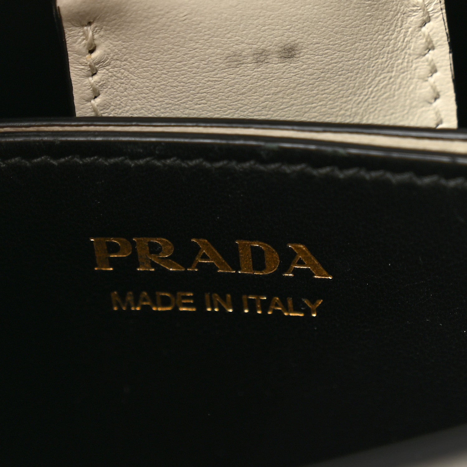 Prada Saffiano Cuir Medium Panier Bucket Bag Bianco Black 7 of 13