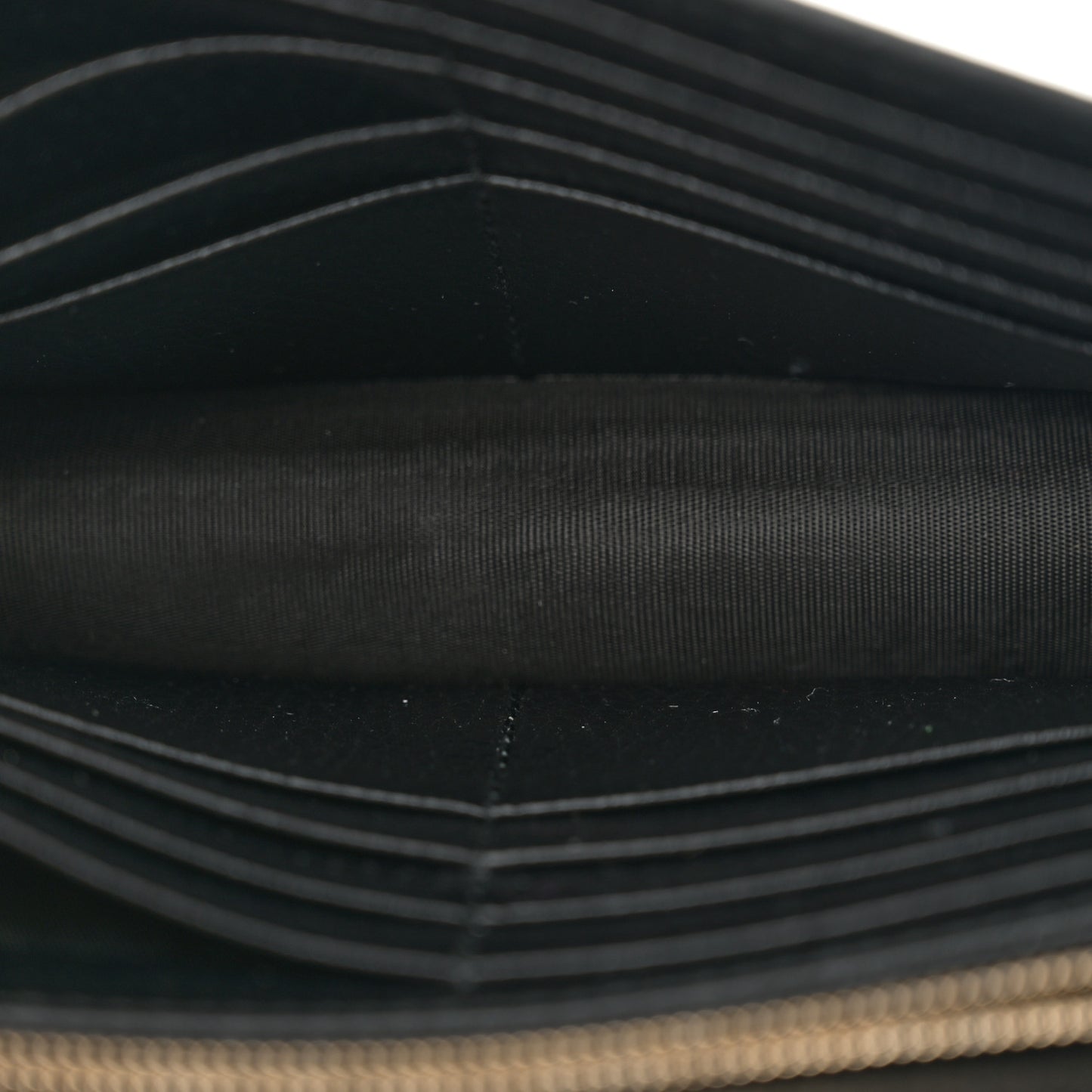 Dollar Calfskin Interlocking G Chain Wallet Black