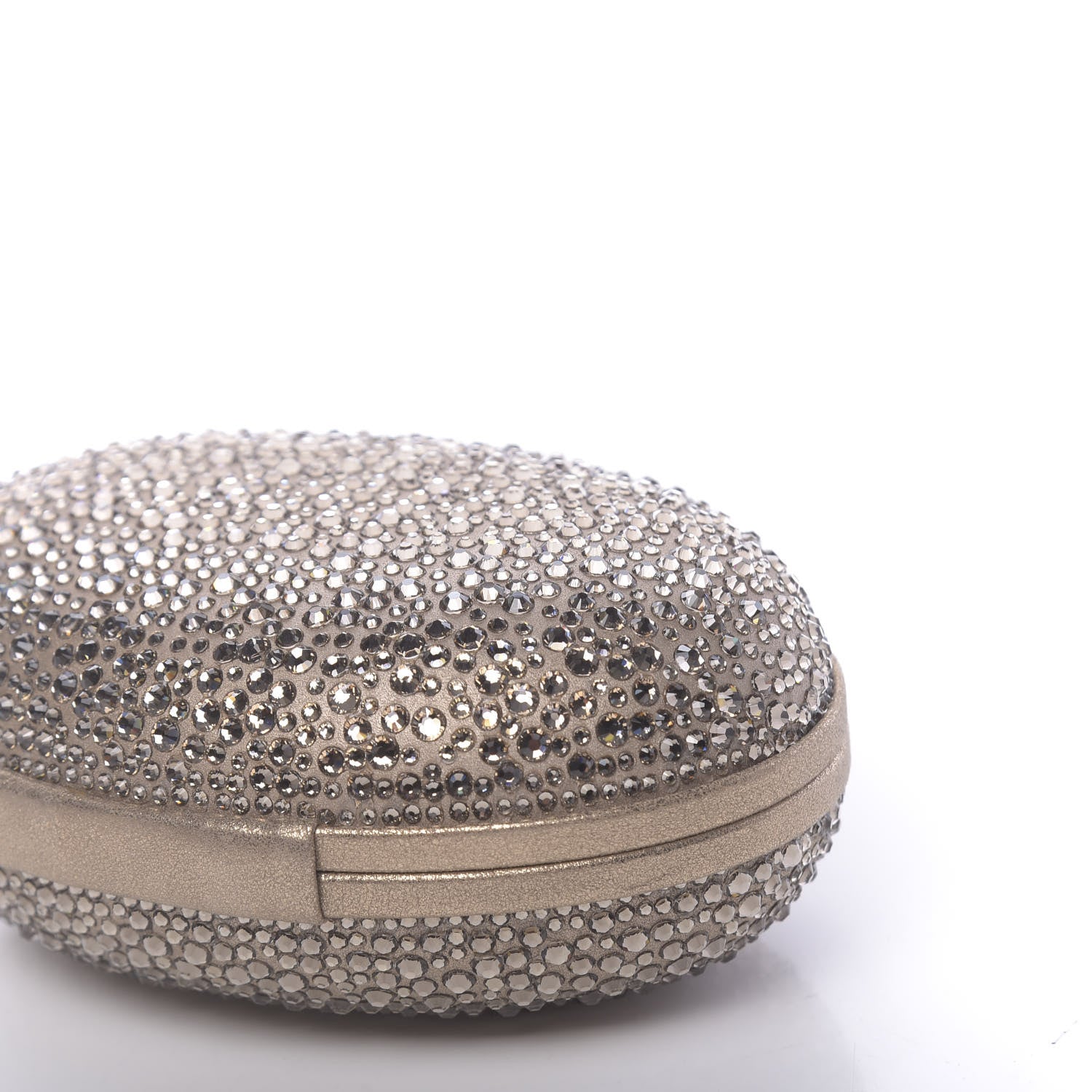 Christian Louboutin Metallic Suede Burma Strass Mina Chain Clutch Lichen 8 of 10