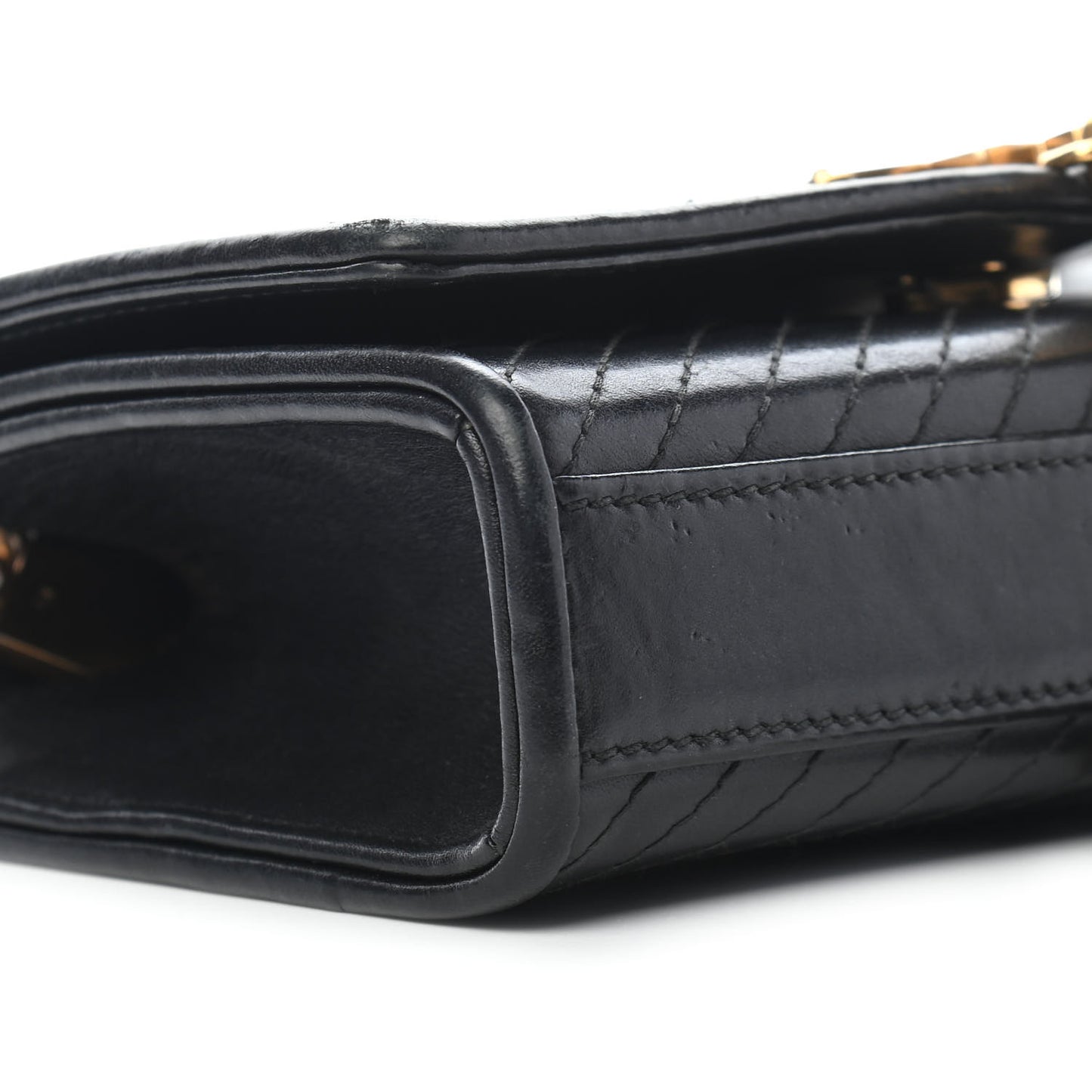 Calfskin Patterned Small Cassandre Tassel Satchel Black