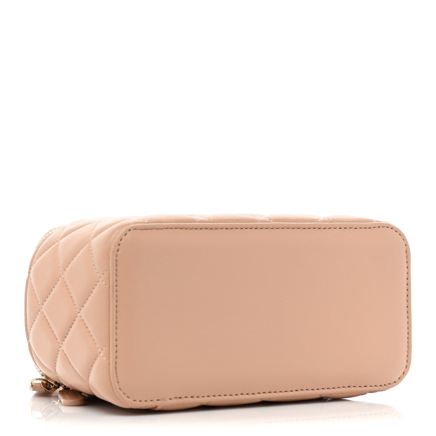 Chanel Lambskin Quilted Small Top Handle Vanity Case With Chain Beige 4 of 13