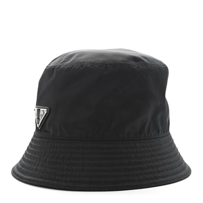 Prada Re-Nylon Metal Triangle Logo Mens Bucket Hat L Black 3 of 8
