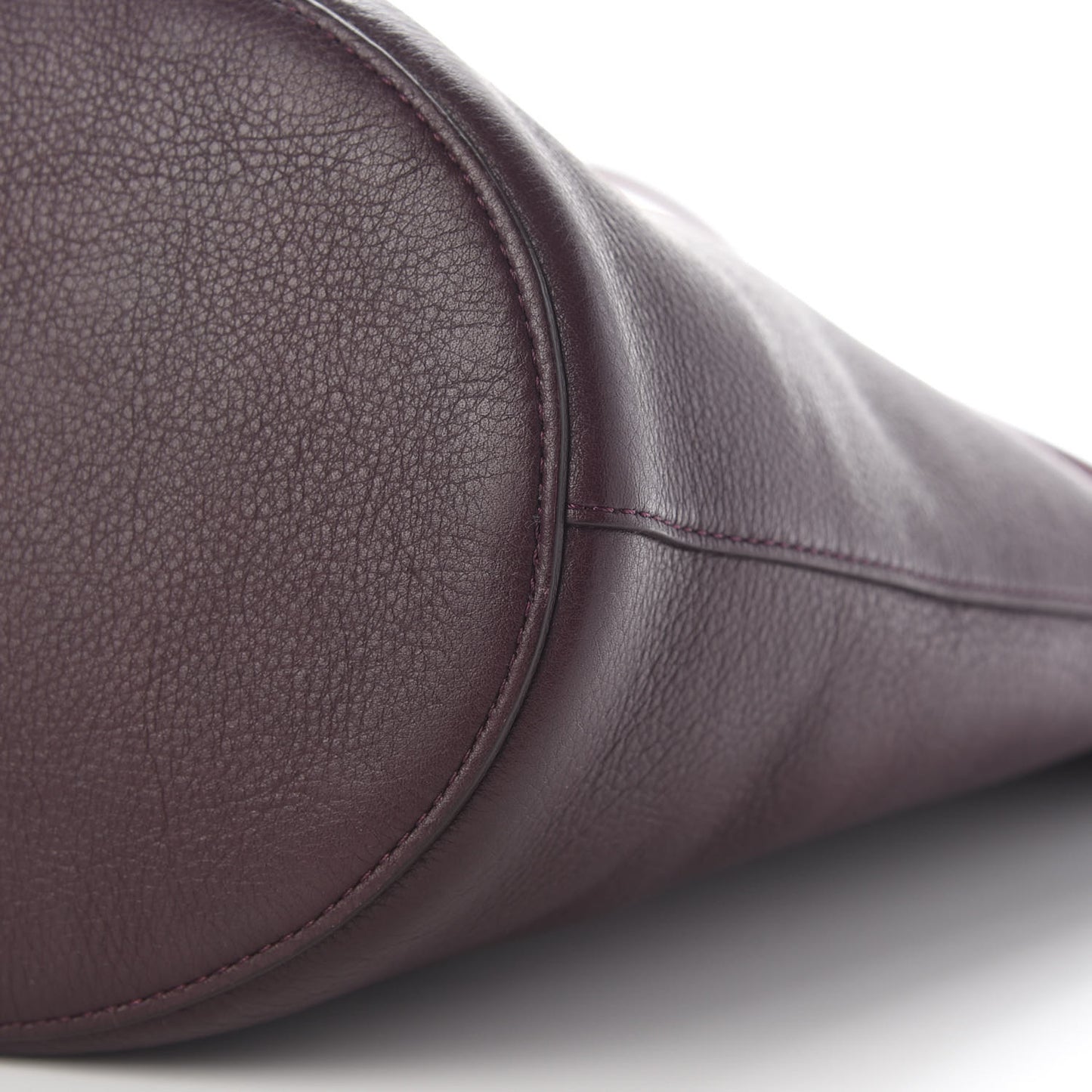 Pebbled Calfskin Zip Bucket Bag Eggplant