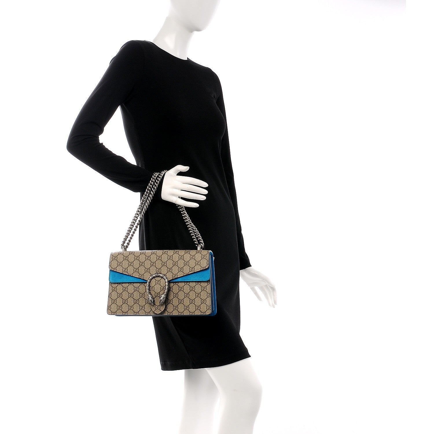 Gucci GG Supreme Monogram Small Dionysus Shoulder Bag Bright Turquoise 2 of 8