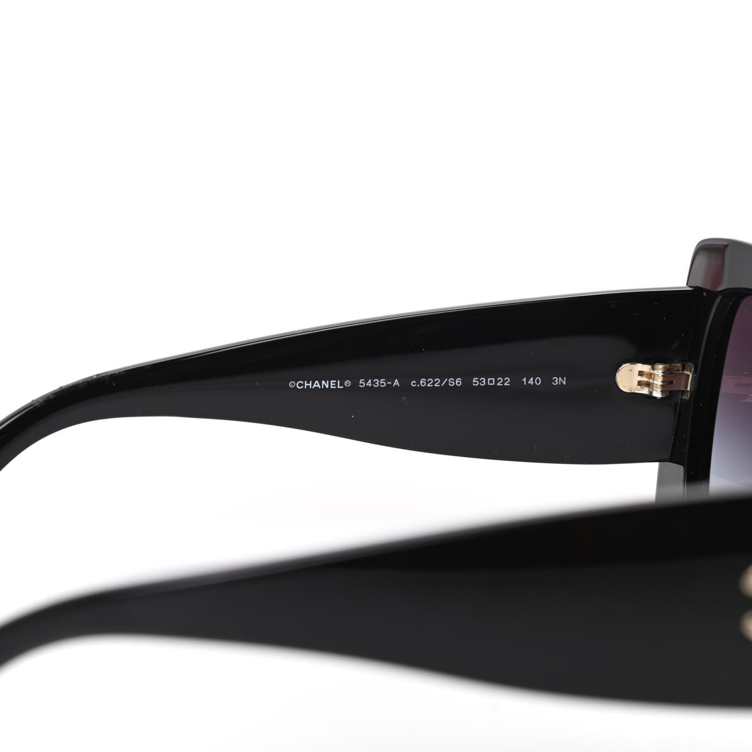 Chanel Acetate Rectangle Sunglasses 5435 Black 5 of 8