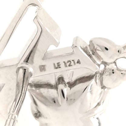 Louis Vuitton Metal Crystal Loulougram Earrings Silver 5 of 7
