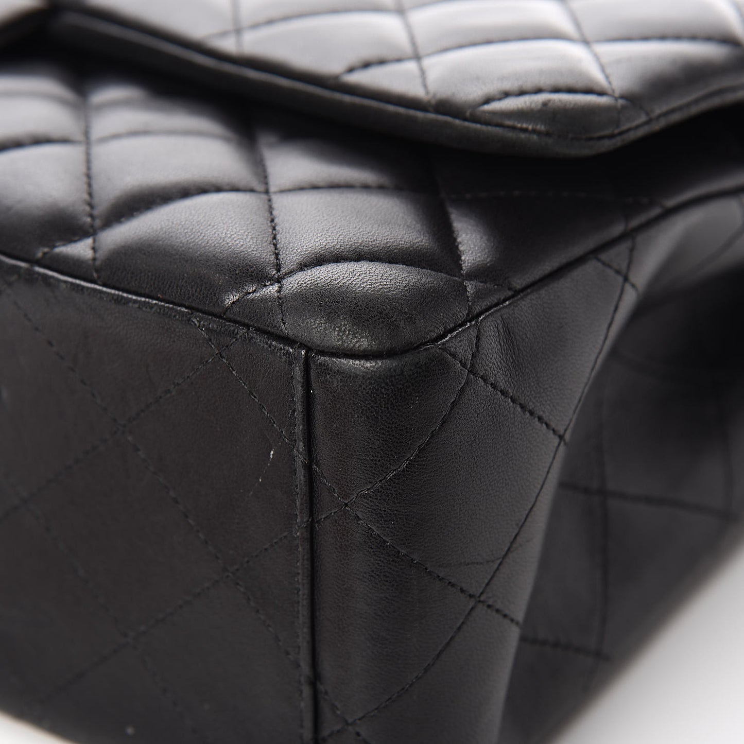 Lambskin Quilted Maxi Double Flap Black