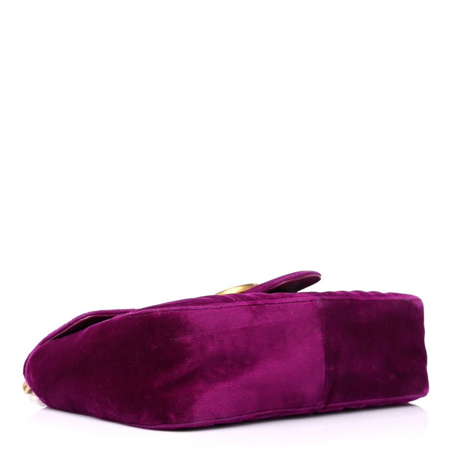 Velvet Matelasse Small GG Marmont Shoulder Bag Fuchsia Violet Cyclamen