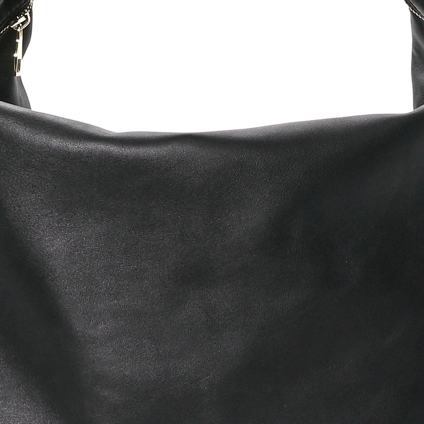 Calfskin Large Drawstring Shoulder Bag Black