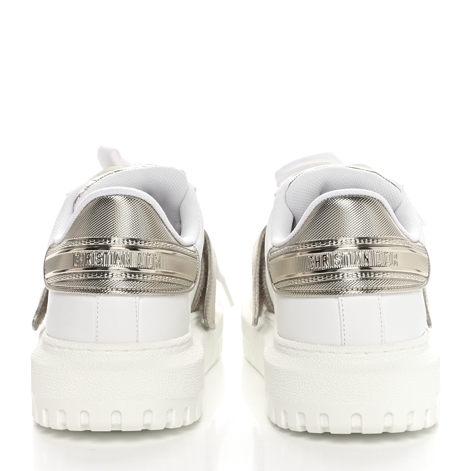 Christian Dior Laminated Calfskin Bi-Color Dior-ID Platform Sneakers 39.5 White Gold 5 of 8