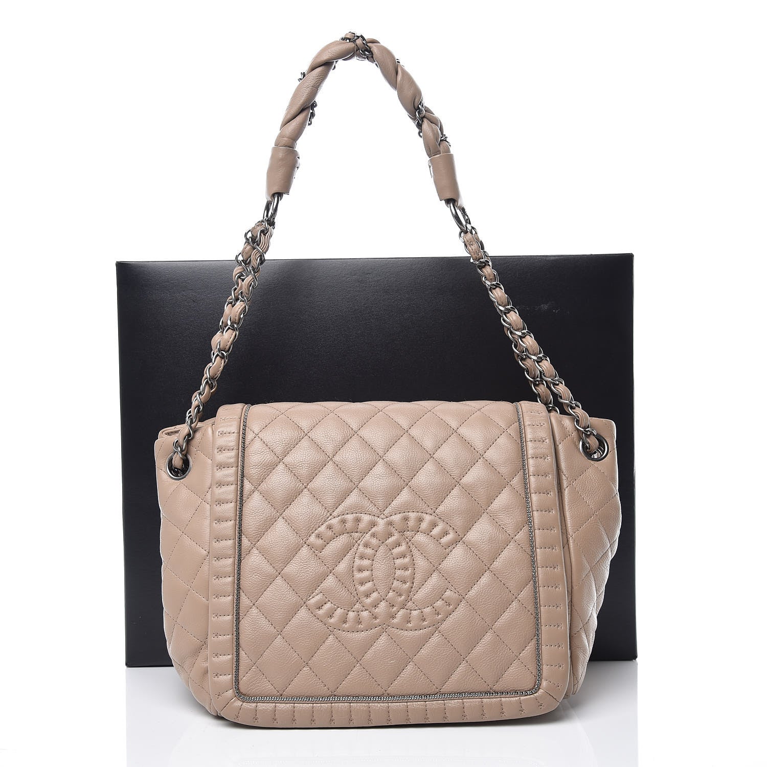 Chanel Calfskin Quilted Istanbul Accordion Flap Beige 8 of 8