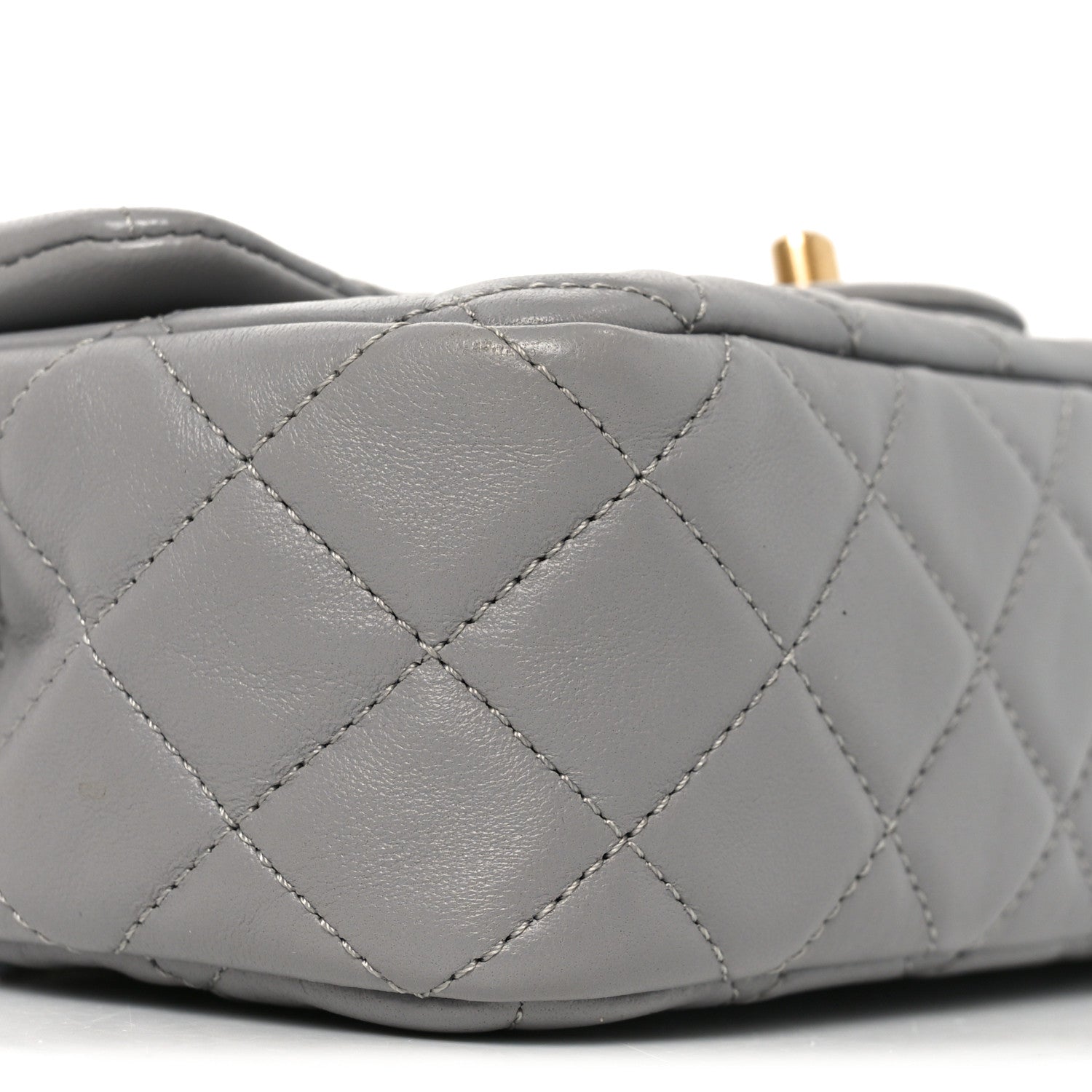 Chanel Lambskin Quilted Mini Rectangular Pearl Crush Flap Grey