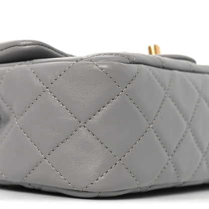 Chanel Lambskin Quilted Mini Rectangular Pearl Crush Flap Grey 8 of 10