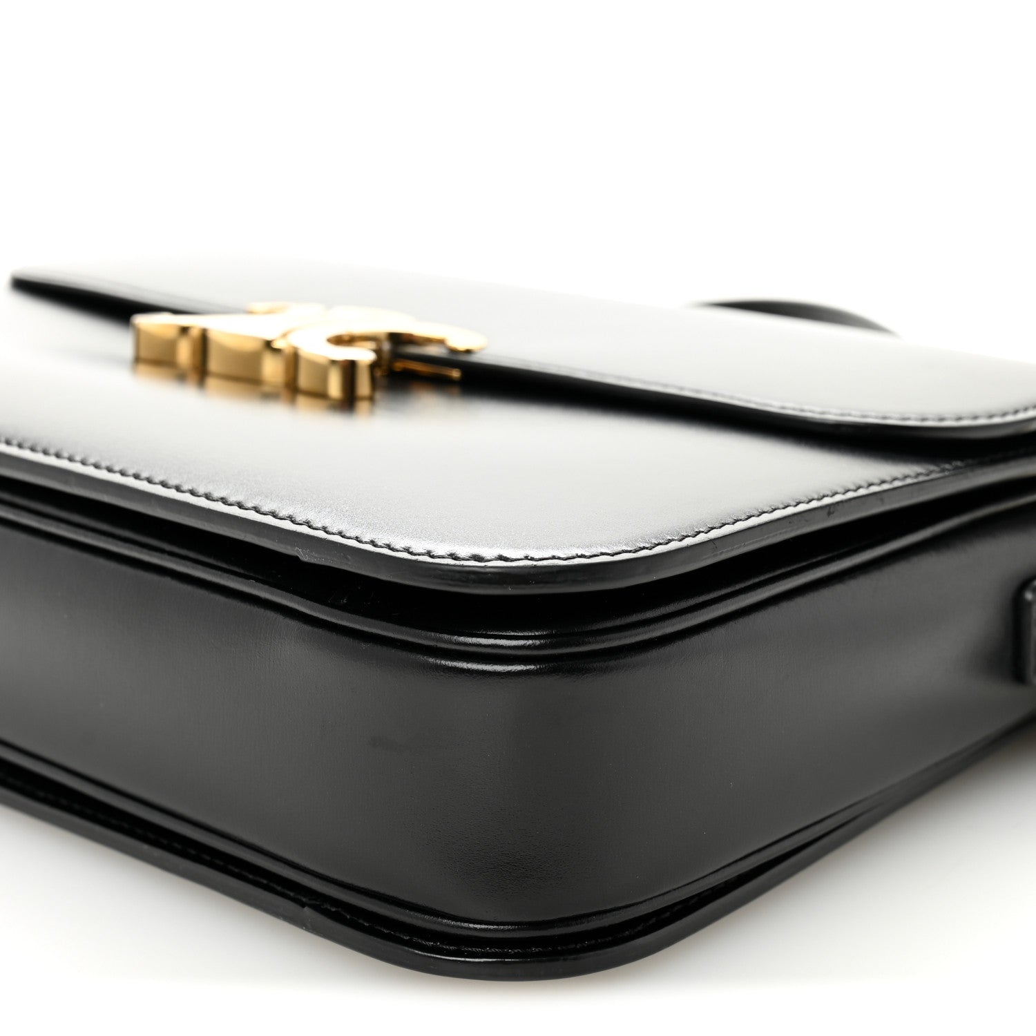 Celine Shiny Calfskin Large Triomphe Black 10 of 12
