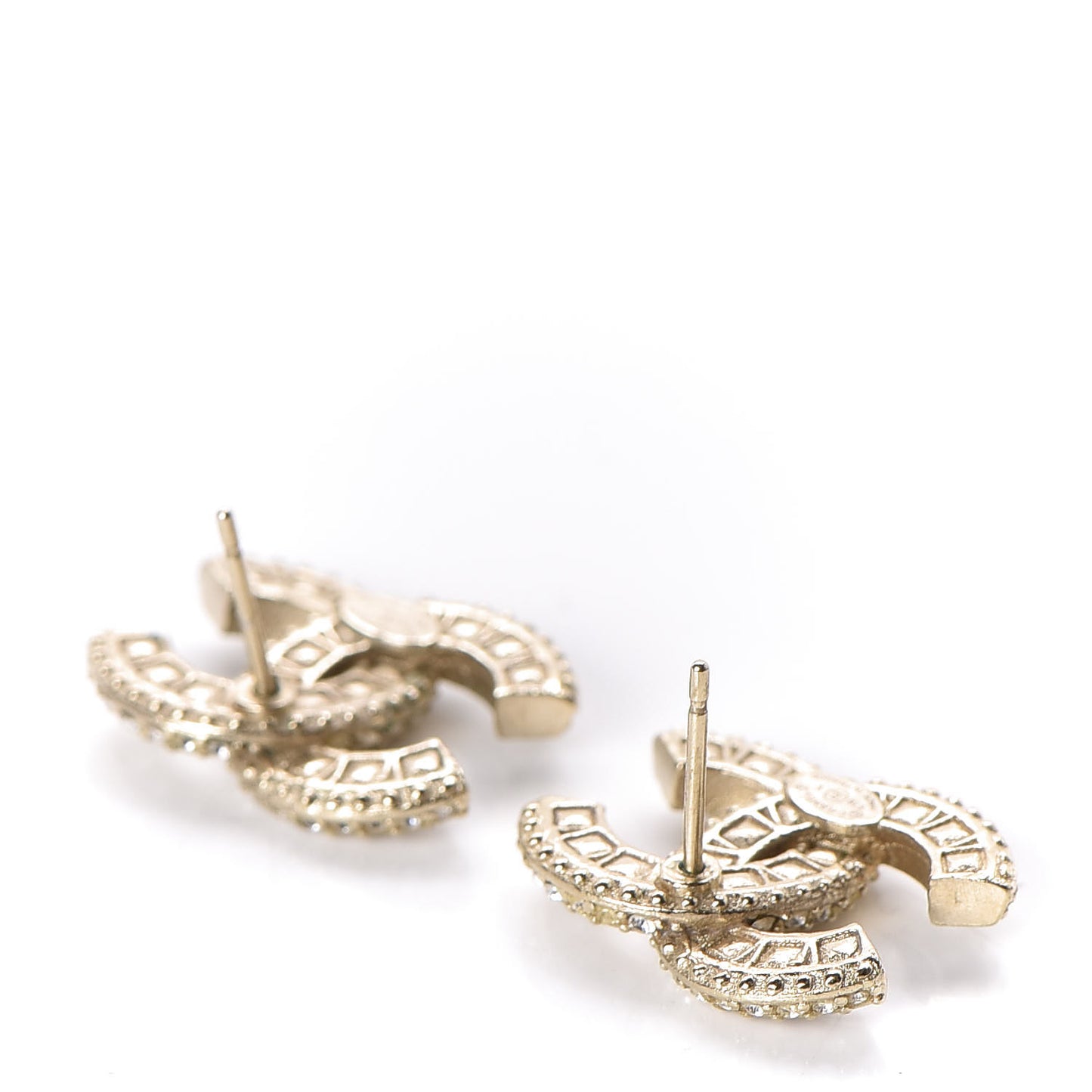 Crystal Timeless CC Earrings Light Gold