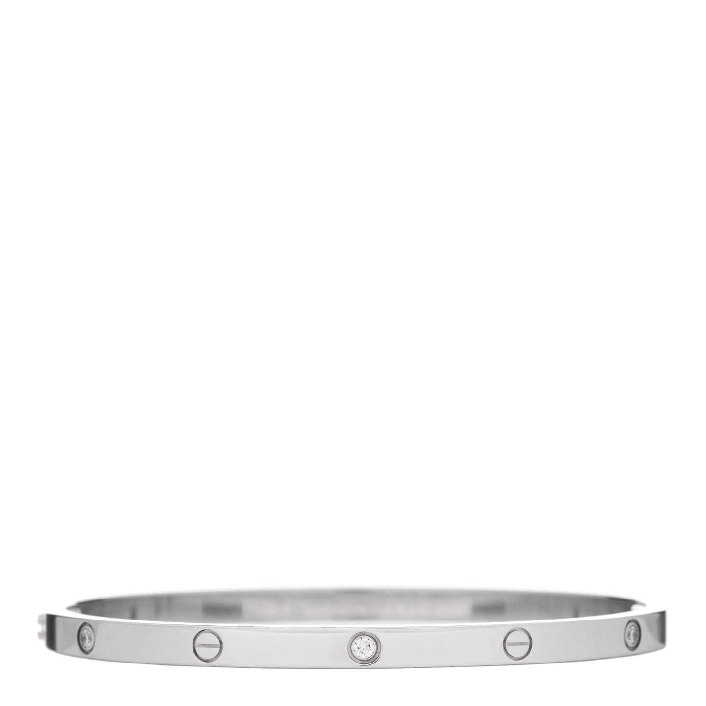 18K White Gold 6 Diamond Small LOVE Bracelet 16