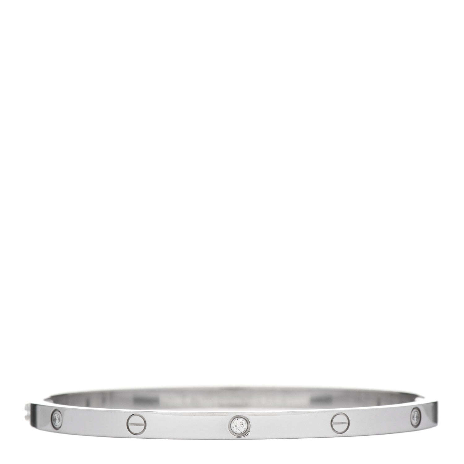 Cartier 18K White Gold 6 Diamond Small LOVE Bracelet 16 2 of 4