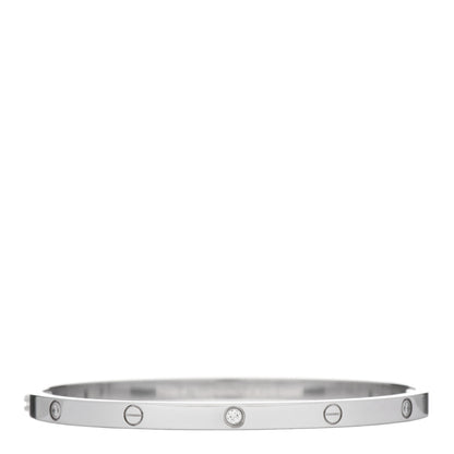 Cartier 18K White Gold 6 Diamond Small LOVE Bracelet 16 2 of 4