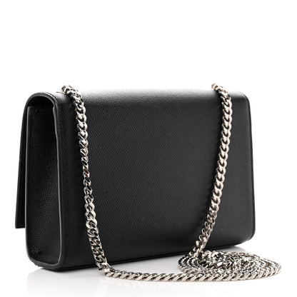 Saint Laurent Grain De Poudre Small Monogram Kate Satchel Black 3 of 11