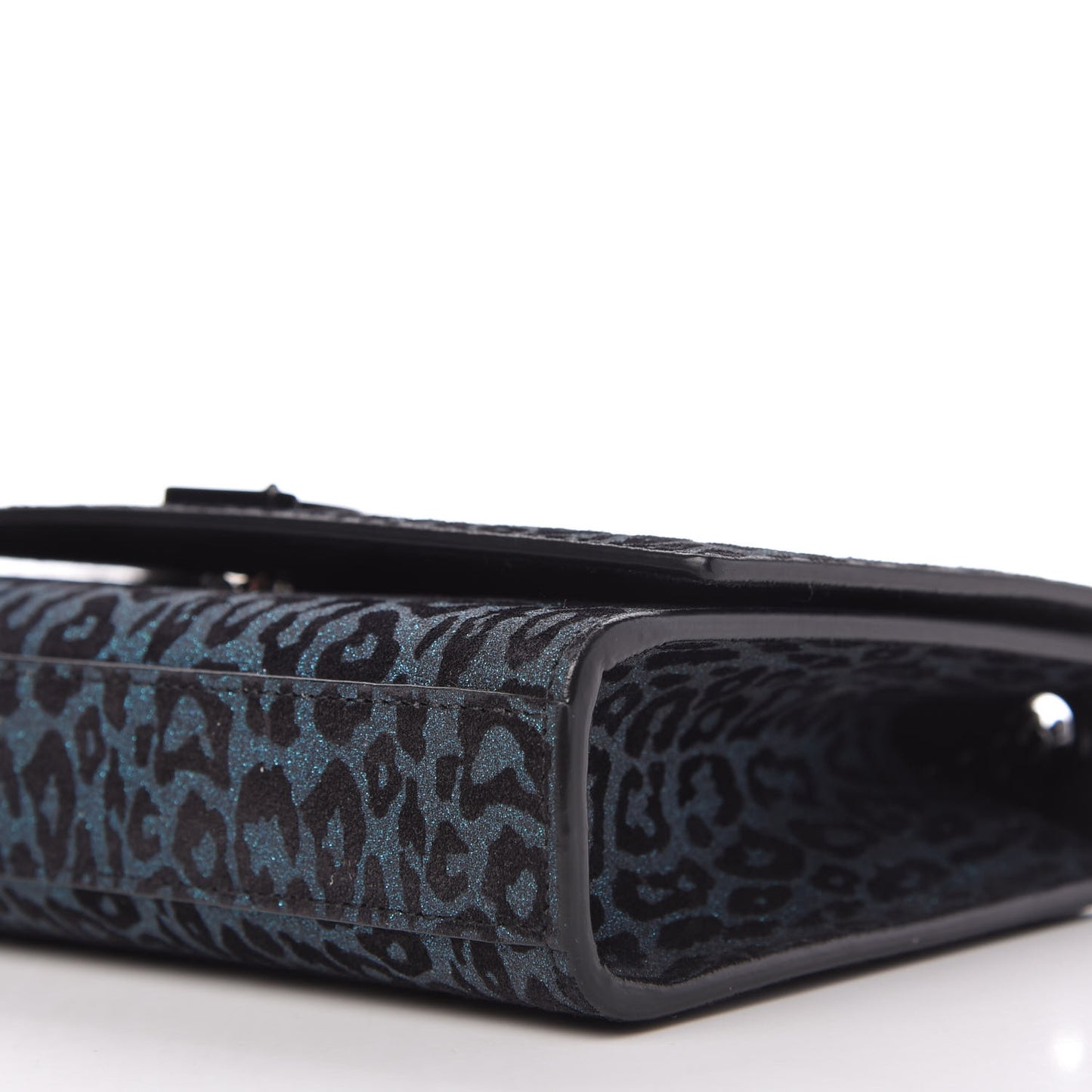 Glitter Leopard Small Monogram Kate Satchel Blue