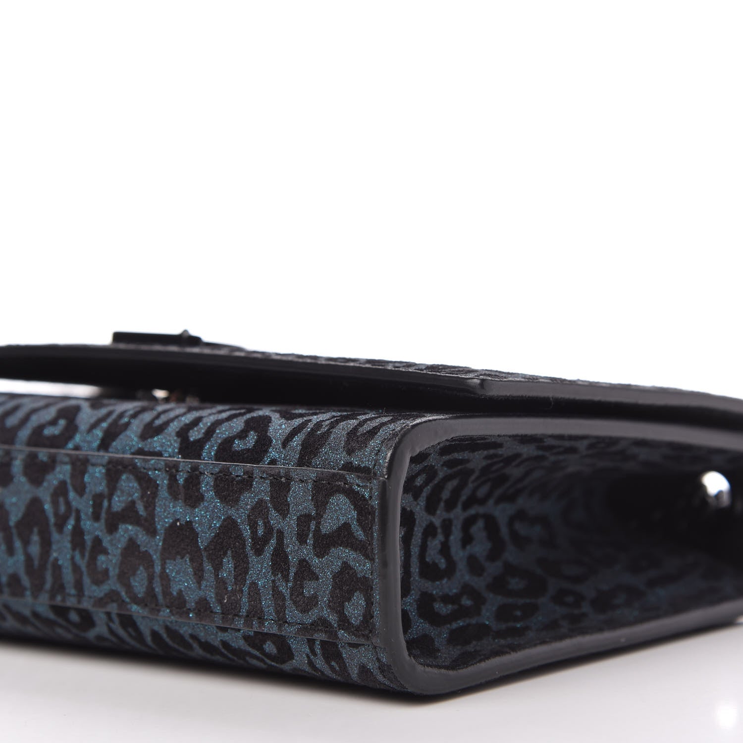 Saint Laurent Glitter Leopard Small Monogram Kate Satchel Blue 7 of 9