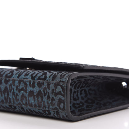 Saint Laurent Glitter Leopard Small Monogram Kate Satchel Blue 7 of 9