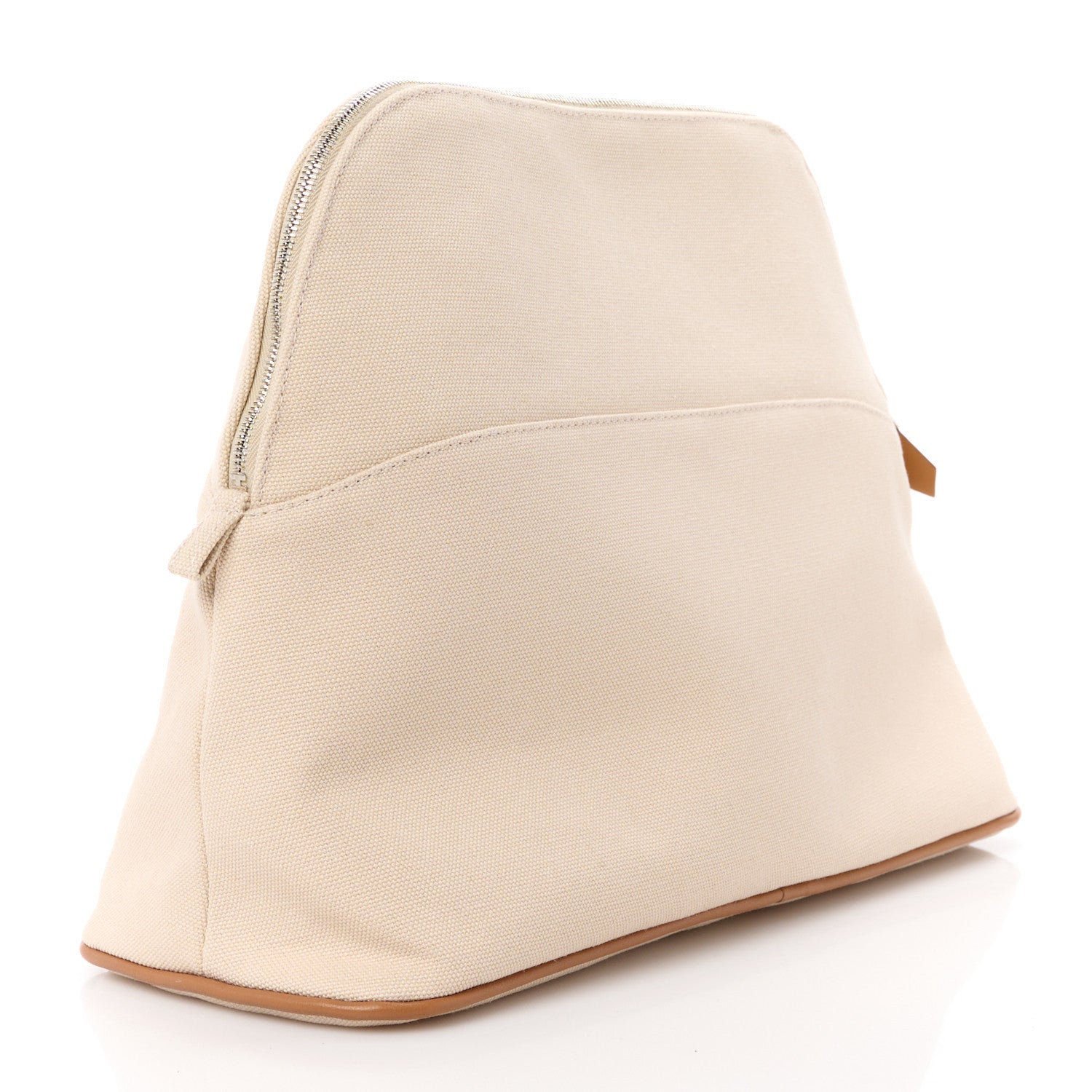 Hermes Cotton Canvas Mini Bolide Travel Cosmetic Pouch Natural 3 of 10