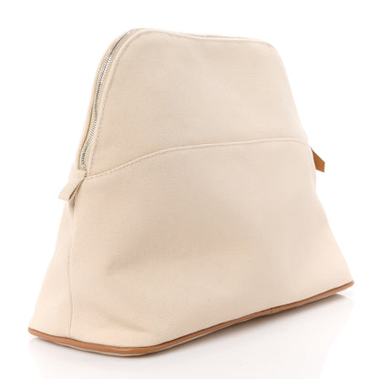 Hermes Cotton Canvas Mini Bolide Travel Cosmetic Pouch Natural 3 of 10