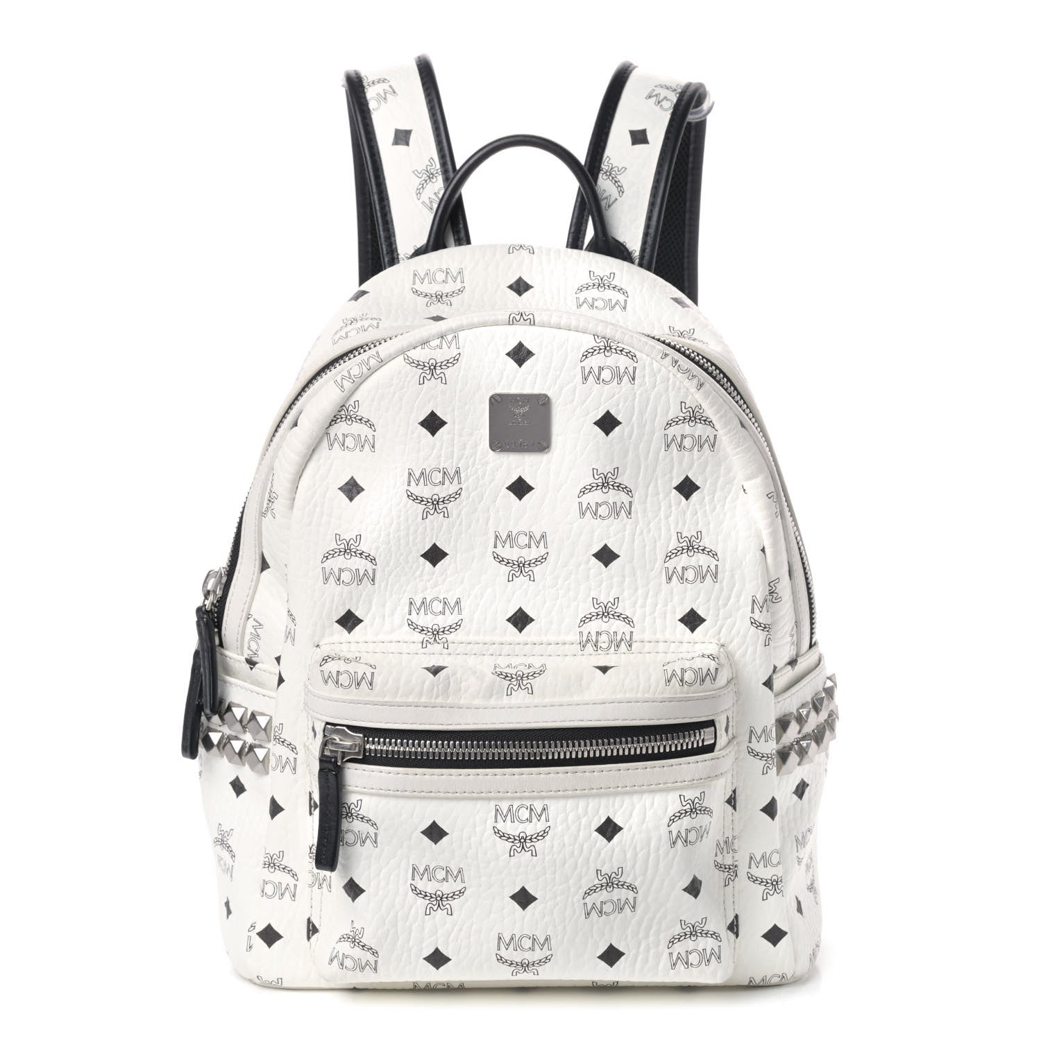 MCM Visetos Small Side Stud Stark Backpack White 1 of 4