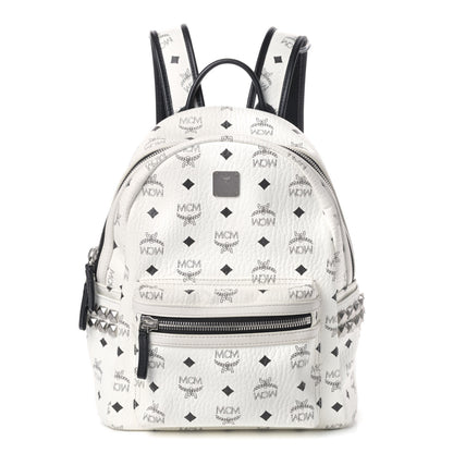 MCM Visetos Small Side Stud Stark Backpack White 1 of 4