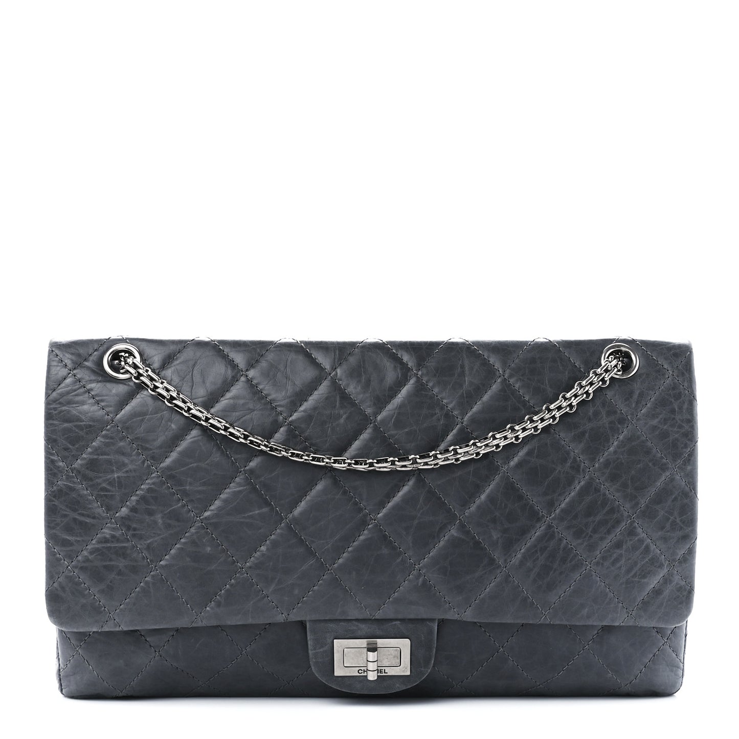 Aged Calfskin Quilted 50th Anniversary 2.55 Reissue 227 Flap Grey